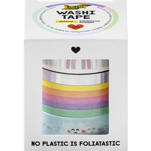 folia Deko-Klebeband Washi-Tape "HOTFOIL WILDLIFE", 4er Set