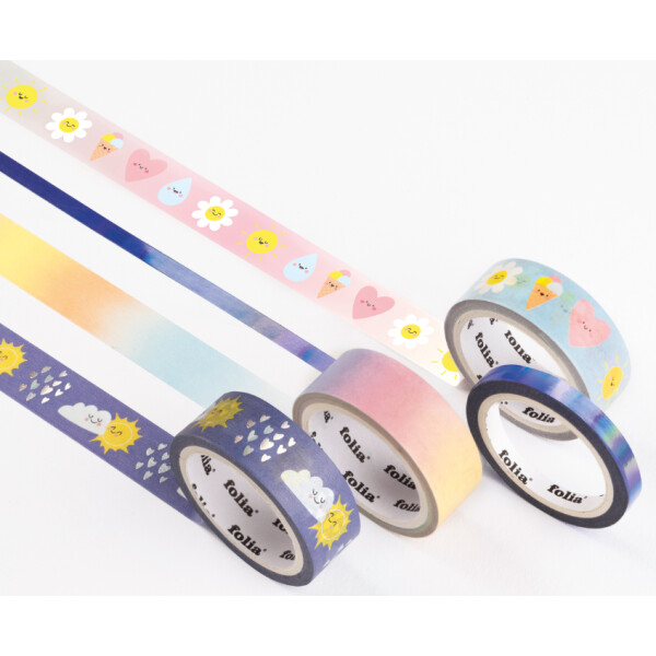 folia Deko-Klebeband Washi-Tape "HOTFOIL WILDLIFE", 4er Set
