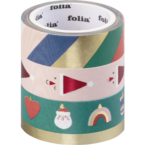 folia Deko-Klebeband Washi-Tape "HOTFOIL MERRY JINGLING"