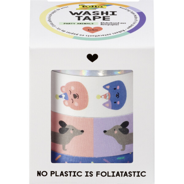 folia Deko-Klebeband Washi-Tape "HOTFOIL HAPPY VIBES", 4er