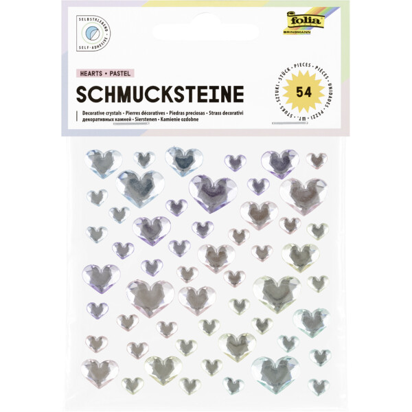 folia Schmucksteine HEARTS BASIC, selbstklebend