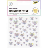 folia Schmucksteine HEARTS PASTEL, selbstklebend