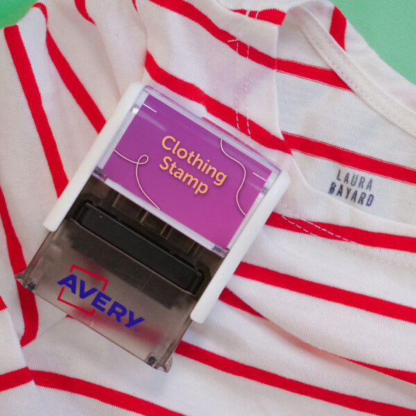 AVERY Textil-Stempel-Set, 3-zeilig, weiß