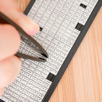 AVERY Textil-Stempel-Set, 3-zeilig, weiß