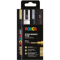 POSCA Pigmentmarker PC5M, softe Farben, 8er Etui