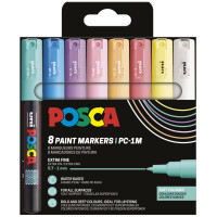 POSCA Pigmentmarker PC1MC, softe Farben, 8er Etui