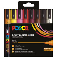 POSCA Pigmentmarker PC5M, softe Farben, 4er Etui