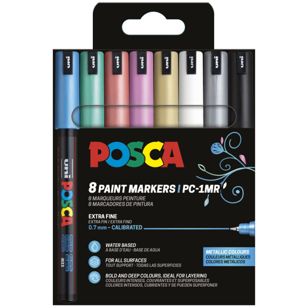 POSCA Pigmentmarker PC1MR, softe Farben, 8er Etui
