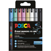 POSCA Pigmentmarker PC1MR, softe Farben, 8er Etui