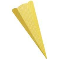 folia Schultüten-Zuschnitt, 3D-Wellpappe, 6-eckig, gelb