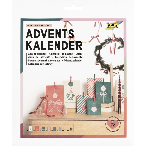 folia Adventskalender BOWTIFUL CHRISTMAS, 72-teilig