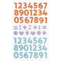 folia Moosgummi Glitter-Sticker NUMBERS