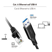 LogiLink USB 3.0 Ethernet-Kabel, USB-A - RJ45 Stecker, 15 m