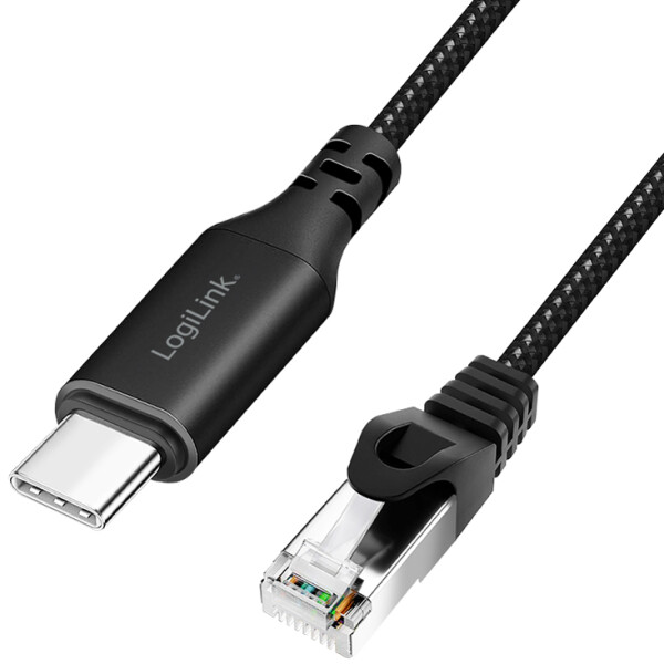 LogiLink USB 3.2 Ethernet-Kabel, USB-C - RJ45 Stecker, 7,5 m