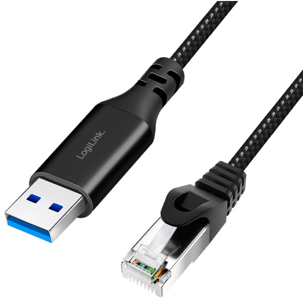 LogiLink USB 3.0 Ethernet-Kabel, USB-A - RJ45 Stecker, 1,0 m