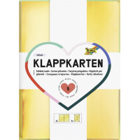 folia Klappkarten-Set, 105 x 150 mm, gold metallic
