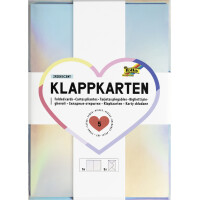 folia Klappkarten-Set, 105 x 150 mm, gold metallic