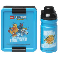 LEGO Trinkflasche + Brotdose LUNCH SET NINJAGO, blau schwarz