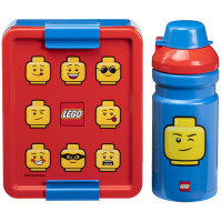 LEGO Trinkflasche + Brotdose LUNCH SET ICONIC, rot blau