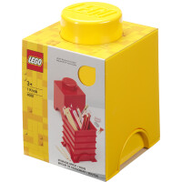 LEGO Aufbewahrungsstein STORAGE BRICK 1, 1,2 Liter, gelb