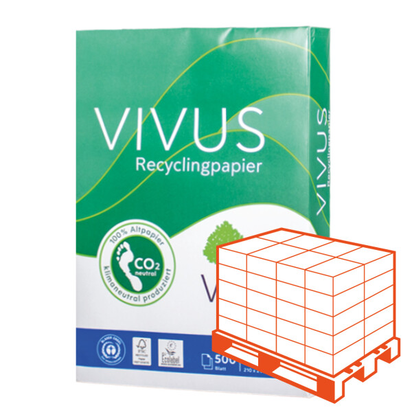 VIVUS 100 Recyclingpapier A4 80g - 1 Palette (120.000 Blatt)