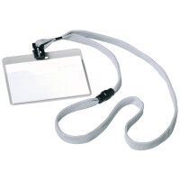 DURABLE Namensschild, mit Textilband, 90 x 60 mm, schwarz