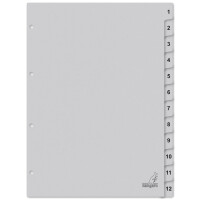 kangaro Karton-Register ECO, Zahlen 1-12, DIN A4, 12-teilig