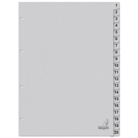 kangaro Karton-Register ECO, Zahlen 1-20, DIN A4, 20-teilig