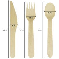 kangaro Einweg-Besteck-Set, aus Holz, 200-teilig
