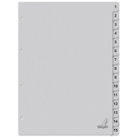 kangaro Karton-Register ECO, Zahlen 1-15, DIN A4, 15-teilig