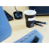 kangaro Papp-Trinkbecher Eco, 0,18 l, schwarz weiß