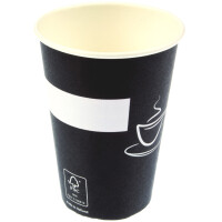 kangaro Papp-Trinkbecher Eco, 0,18 l, schwarz weiß