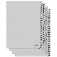 kangaro Karton-Register ECO, Zahlen 1-100, DIN A4