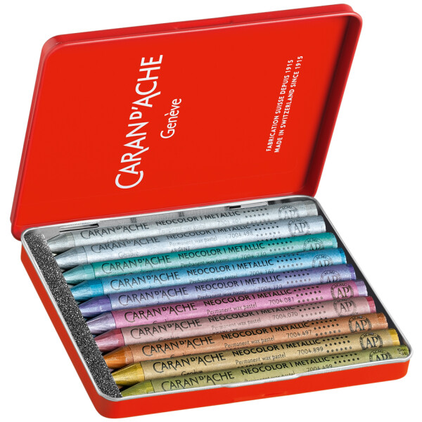 CARAN DACHE Wachsmalstift NEOCOLOR I metallic, 10er Etui