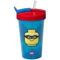 LEGO Trinkbecher mit Strohhalm ICONIC, 0,5 Liter
