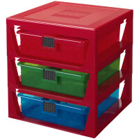 LEGO Schubladenbox 3-DRAWER STORAGE RACK, 3 Schübe, rot