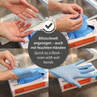 HYGOSTAR Nitril-Handschuh Rapid-On, L, blau, puderfrei