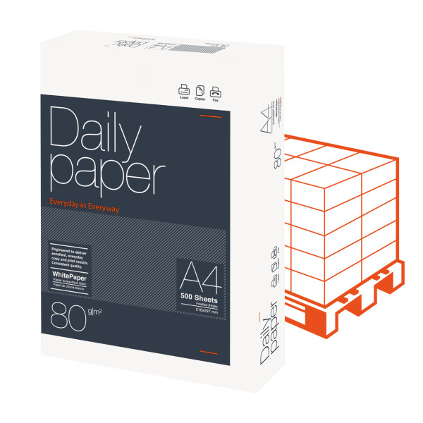 DAILY PAPER Universalpapier weiß A4 80g - 1 Palette (100.000 Blatt)