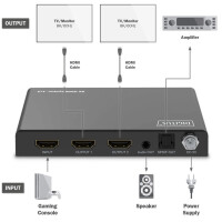 DIGITUS 8K HDMI Splitter, 1x2, schwarz