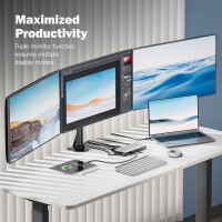 DIGITUS Docking Station, USB-C, 11-Port, grau schwarz