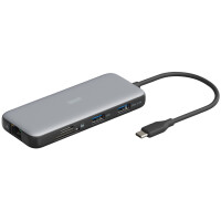 DIGITUS Docking Station, USB-C, 7-Port, grau schwarz
