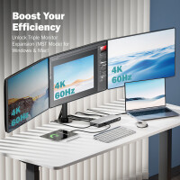 DIGITUS Docking Station, USB-C, 13-Port, grau schwarz