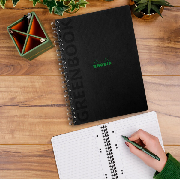 RHODIA Collegeblock GREENBOOK, DIN A4+, kariert, schwarz