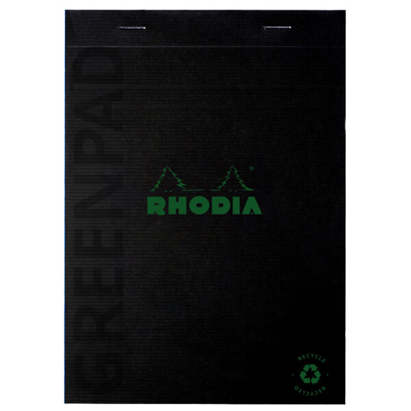 RHODIA Notizblock GREENPAD, DIN A5, liniert, schwarz