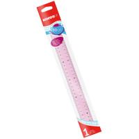 Kores Flachlineal, 150 mm, transparent, farbig sortiert