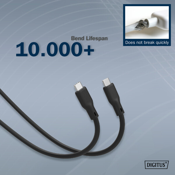 DIGITUS USB 3.2 Silikon-Anschlusskabel, USB-C, 1,0 m