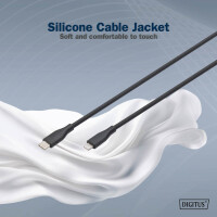 DIGITUS Silikon-Anschlusskabel, USB-C - Lightning, 1,0 m