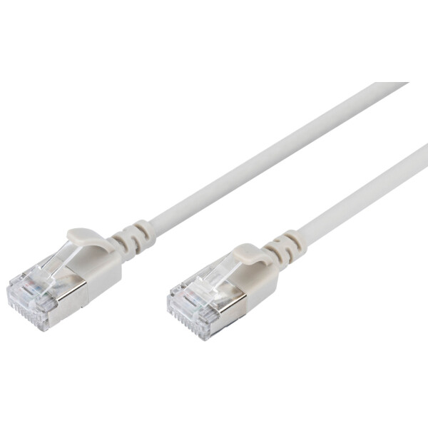 DIGITUS Slim Patchkabel, Kat. 6A, F FTP, grau, 3,0 m