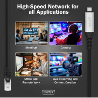 DIGITUS USB 3.2 Ethernet-Kabel, USB-C - RJ45 Stecker, 2,0 m