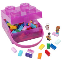 LEGO Brotdose mit Tragegriff, violett-transluzent